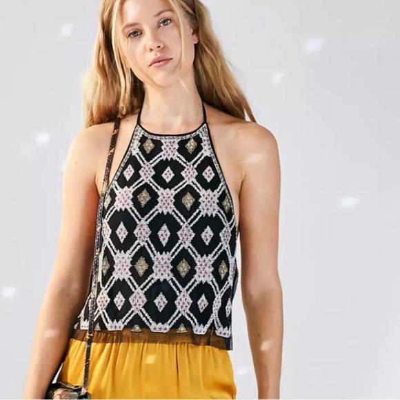 Ecote Tops - Ecote Urban Outfitters Bazaar Beaded Halter Top. Size M